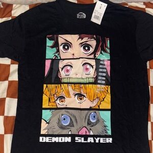 Demon Slayer Kids Black Graphic T-Shirt